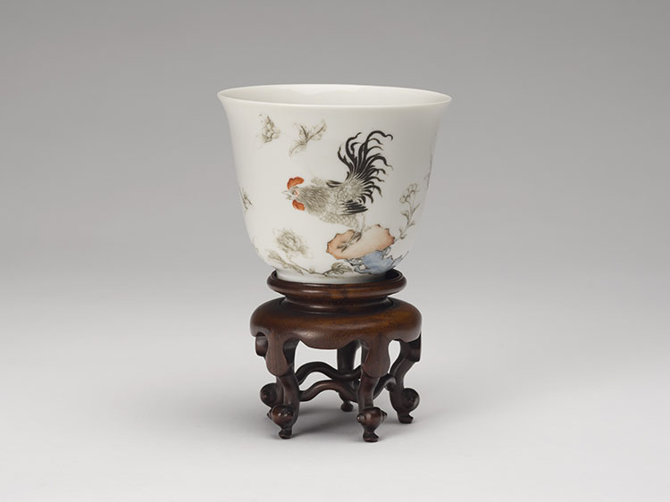 A Chinese Famille Rose 'Rooster' Cup, Chenghua Mark, Republican Period by  Chinese Art