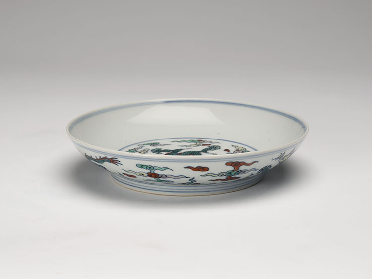 A Chinese Doucai Dragon Dish, Xuande Mark, 18th Century by  Chinese Art