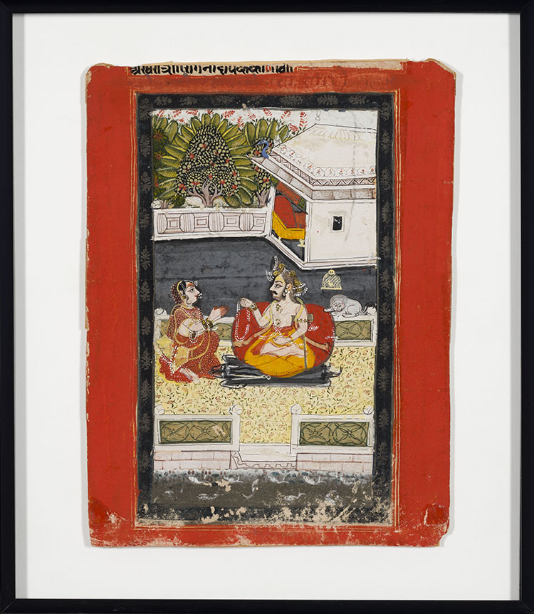 A Rajasthan Painted Miniature of an Aesthetic and Lady, 19th Century by Indian Art