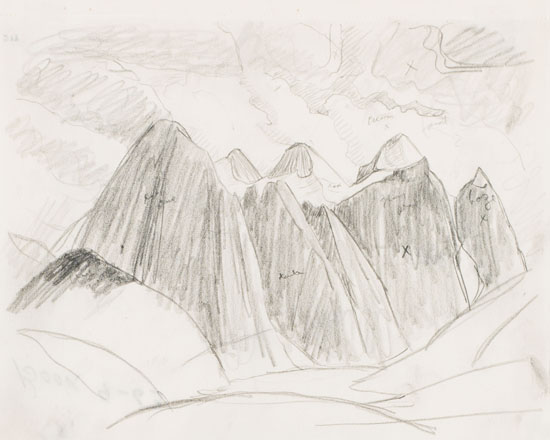 Rocky Mountain Drawing 9 - 63 by Lawren Stewart Harris