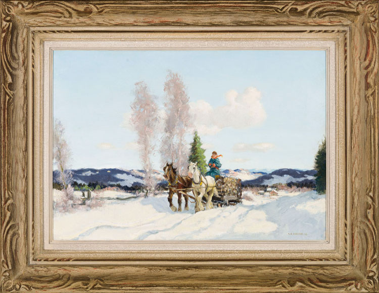 Hauling Logs, Winter par Frederick Simpson Coburn