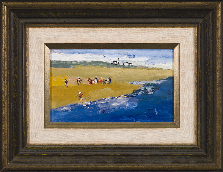 Beach Scene with Figures by Molly Joan Lamb Bobak