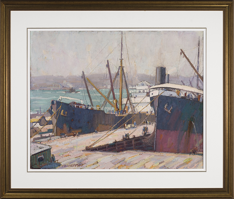 Docked Freighters par Peter Clapham Sheppard