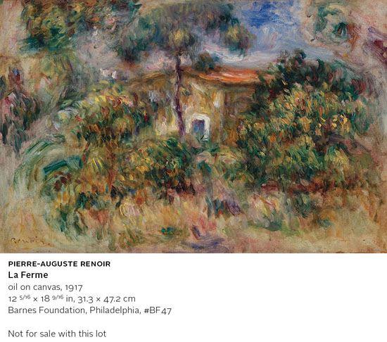 Paysage et maison, Cagnes par Pierre-Auguste Renoir