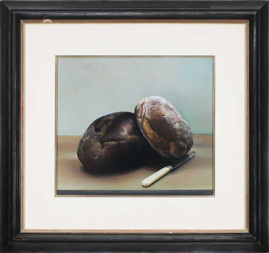 Still Life with Burnt Bread and Bone-Handled Knife by Andrew Hemingway