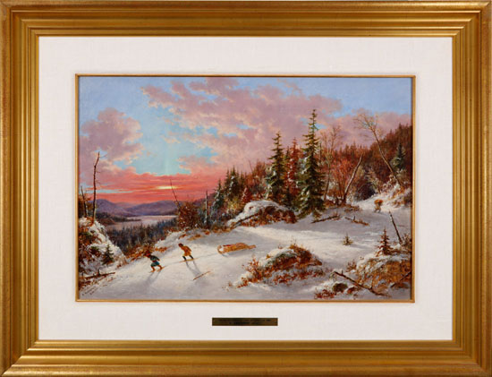 Hunters Returning in Winter Sunset par Cornelius David Krieghoff