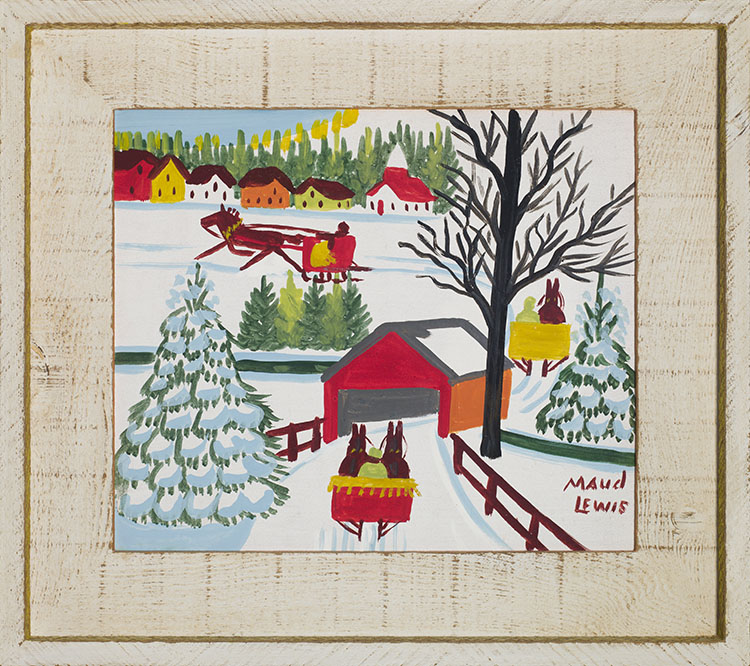 Covered Bridge in Winter by Maud Lewis