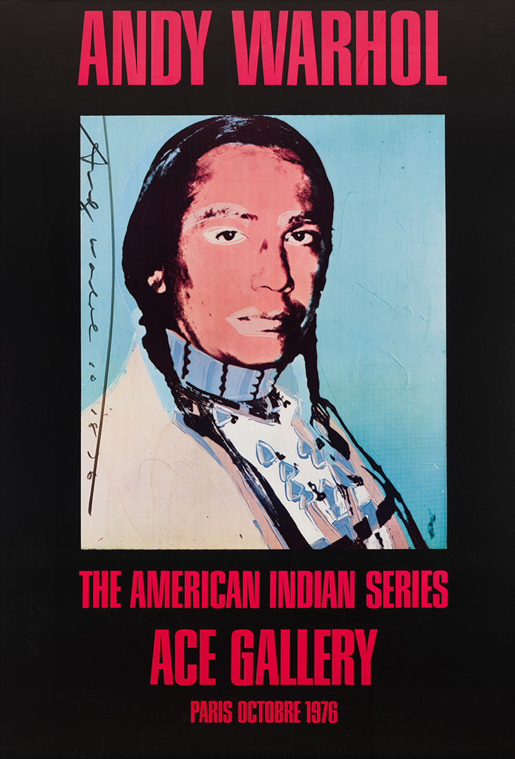 The American Indian Series: Ace Gallery, Paris Octobre 1976 par Andy Warhol
