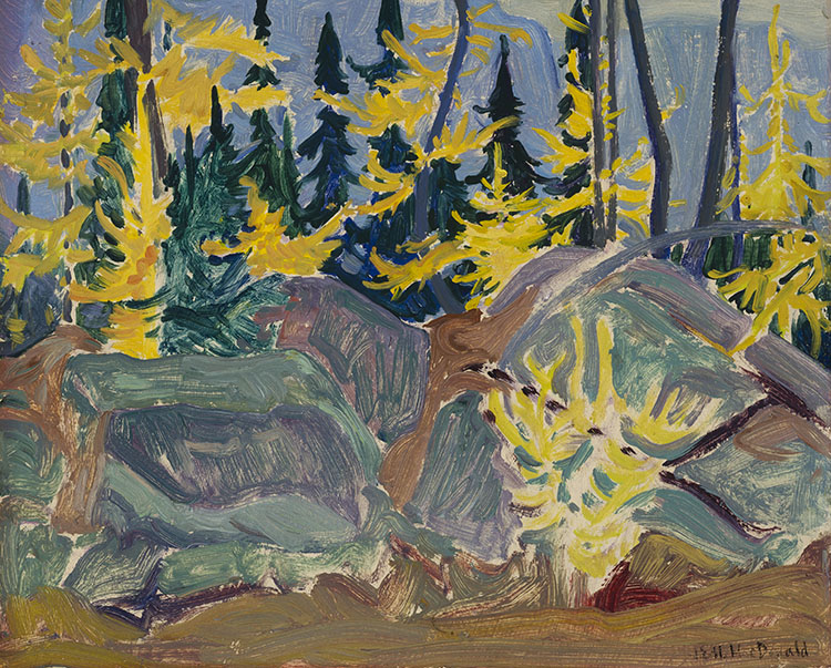 Larches Above Lake O’Hara by James Edward Hervey (J.E.H.) MacDonald