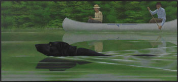 Swimming Dog and Canoe by Alexander Colville sold for $1,180,000