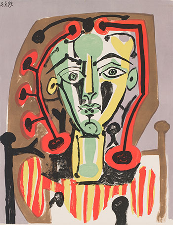 Figure au corsage rayé (M. 179; B. 604) by Pablo Picasso sold for $25,000